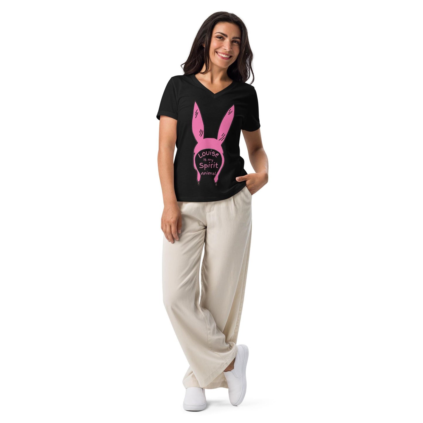 Louise Belcher Bunny Ear V-Neck T-Shirt | Bob's Burgers