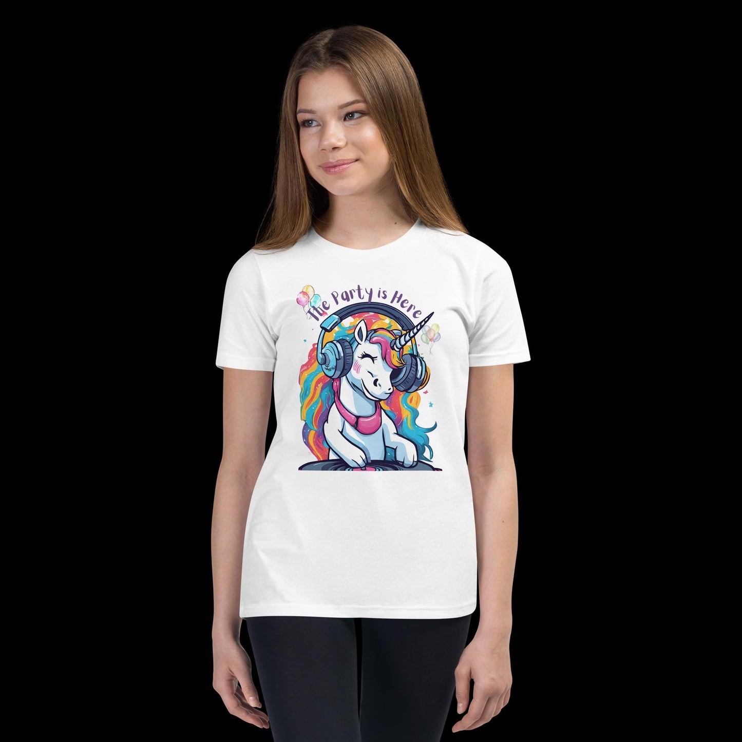 The Party Is Here - Youth DJ Unicorn Tee