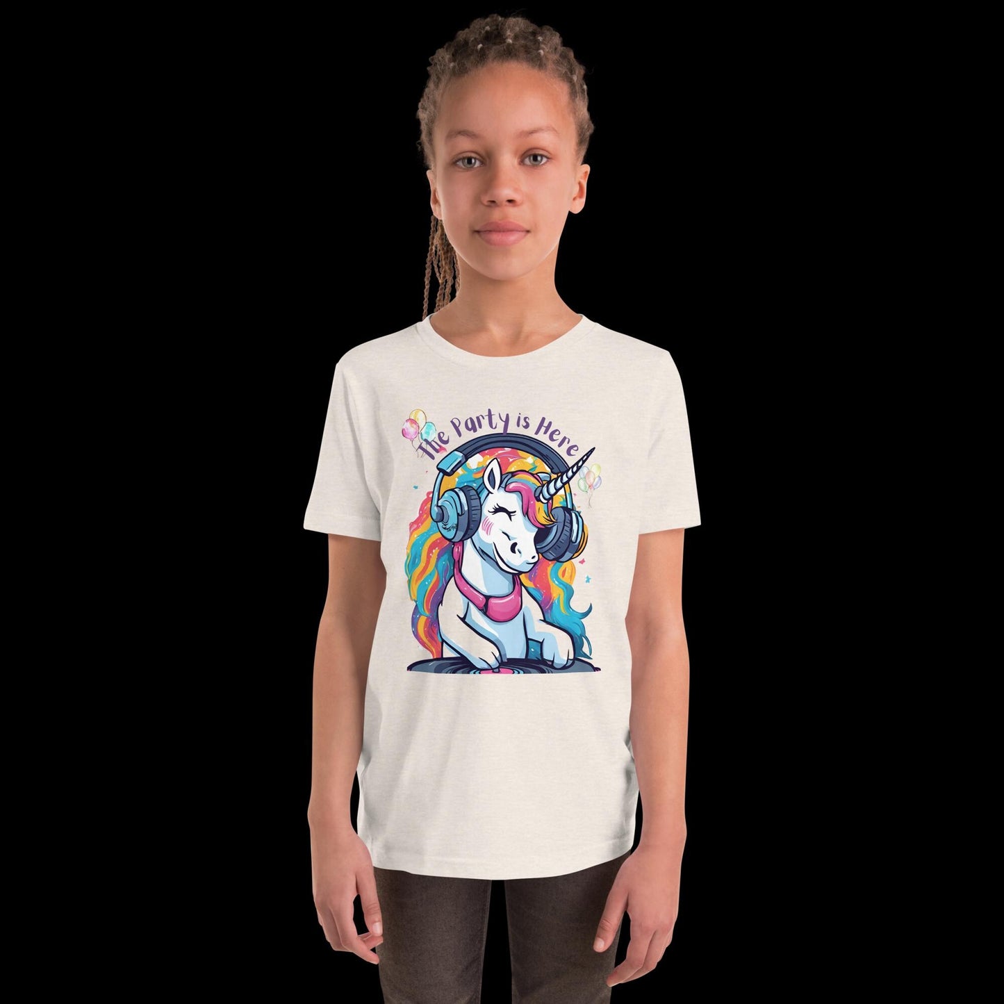 The Party Is Here - Youth DJ Unicorn Tee