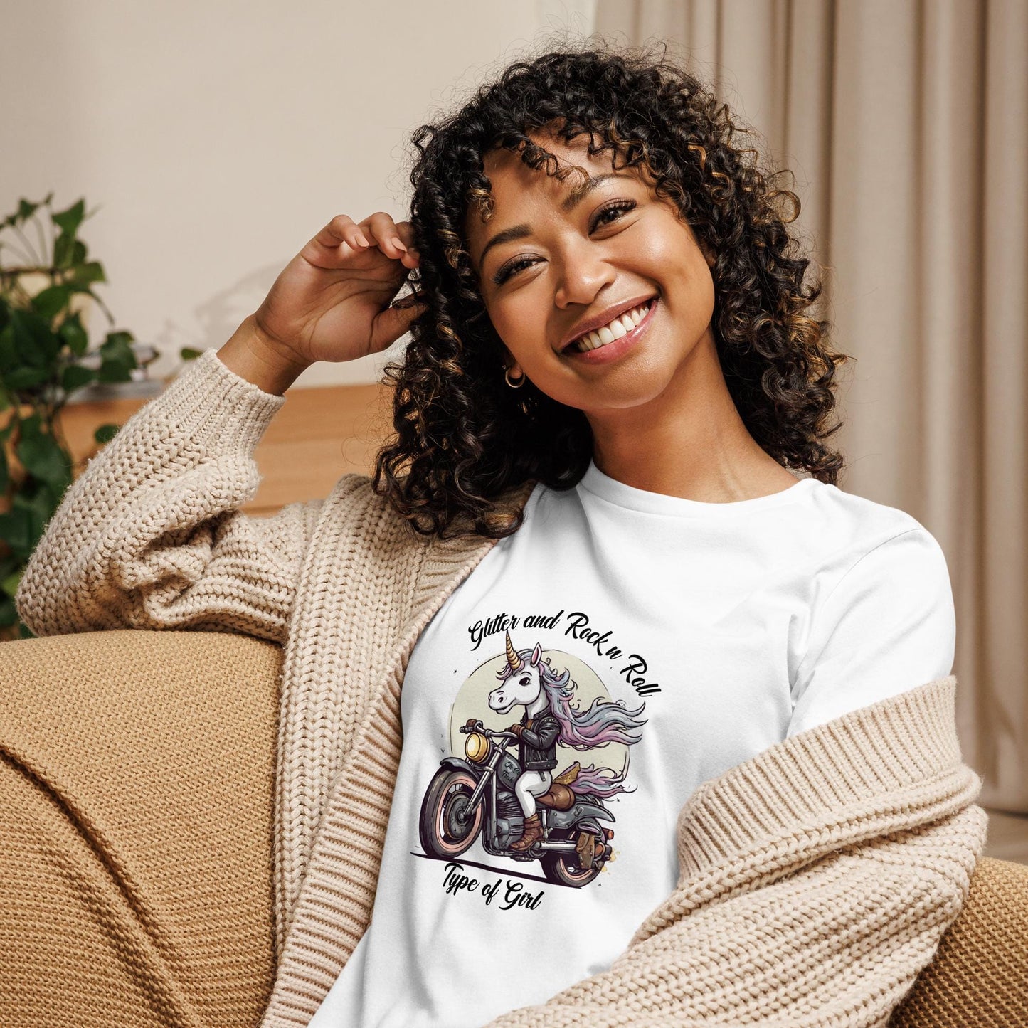 Glitter & Rock 'n' Roll Unicorn Tee - Women's Fit