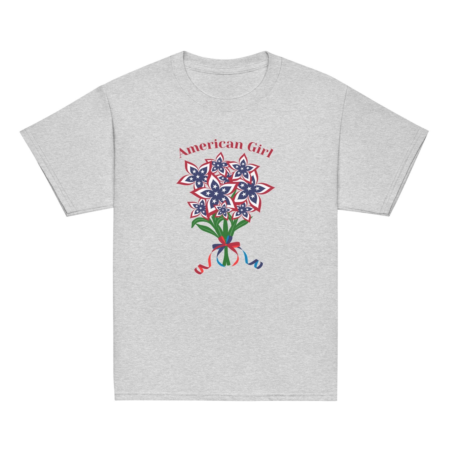 Bloom with Pride: American Flag Flower T-Shirt