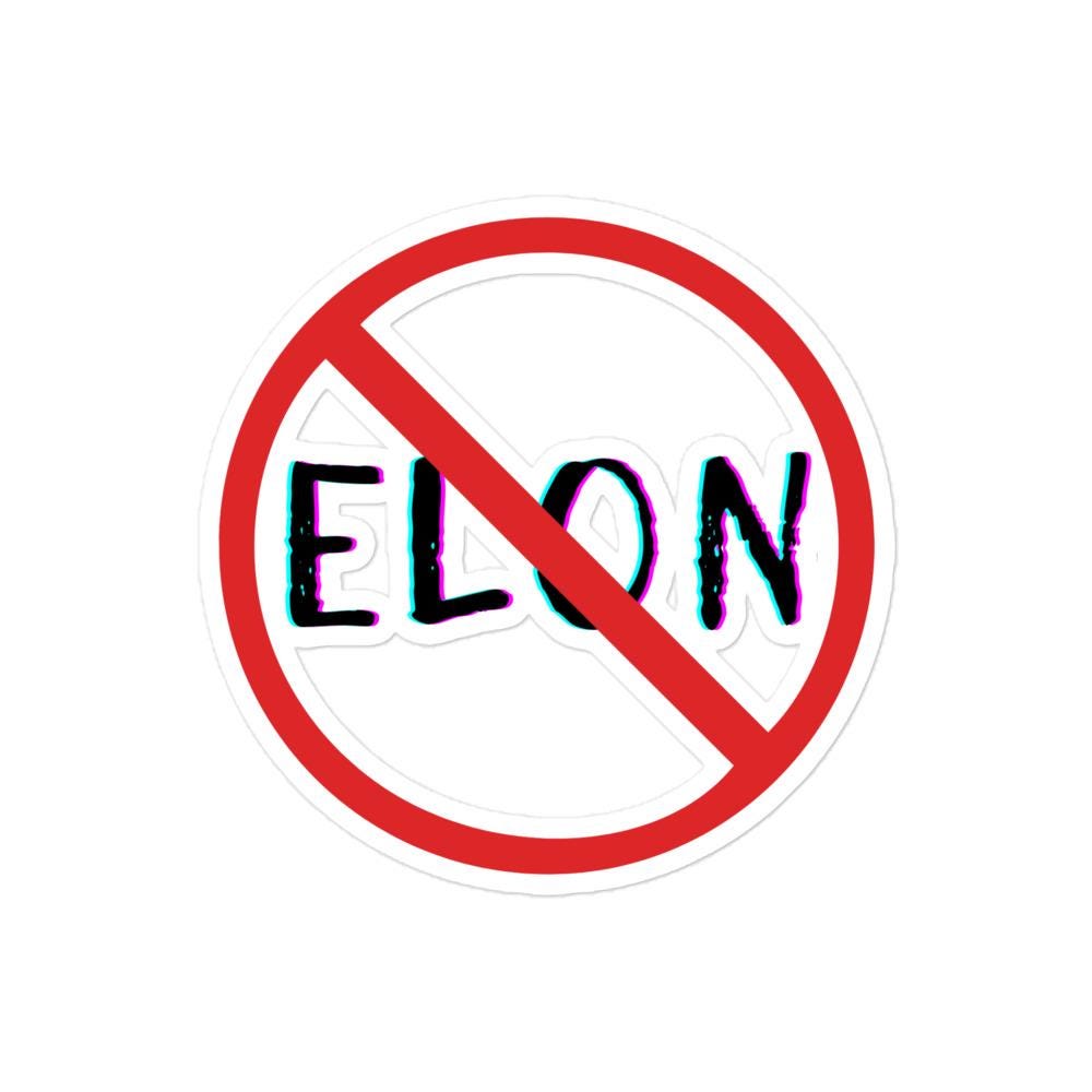 Anti-Elon Musk sticker Red