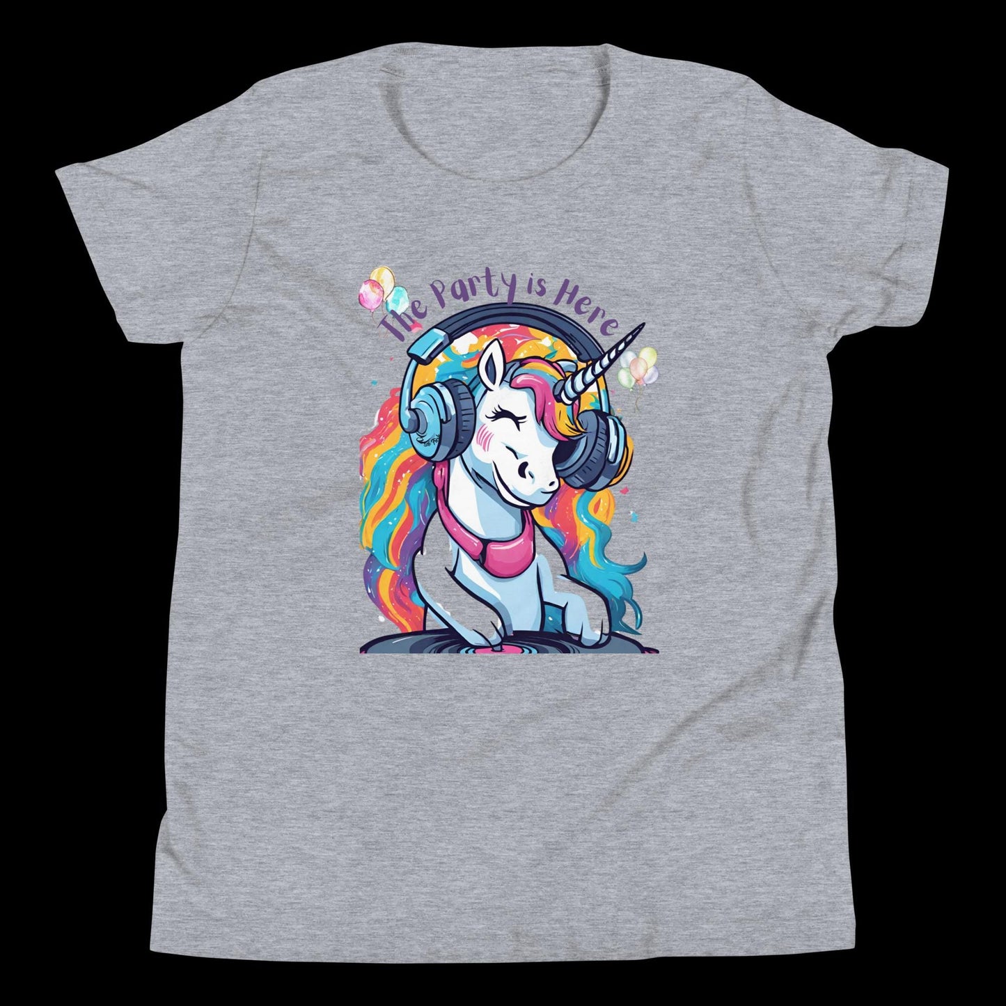 The Party Is Here - Youth DJ Unicorn Tee
