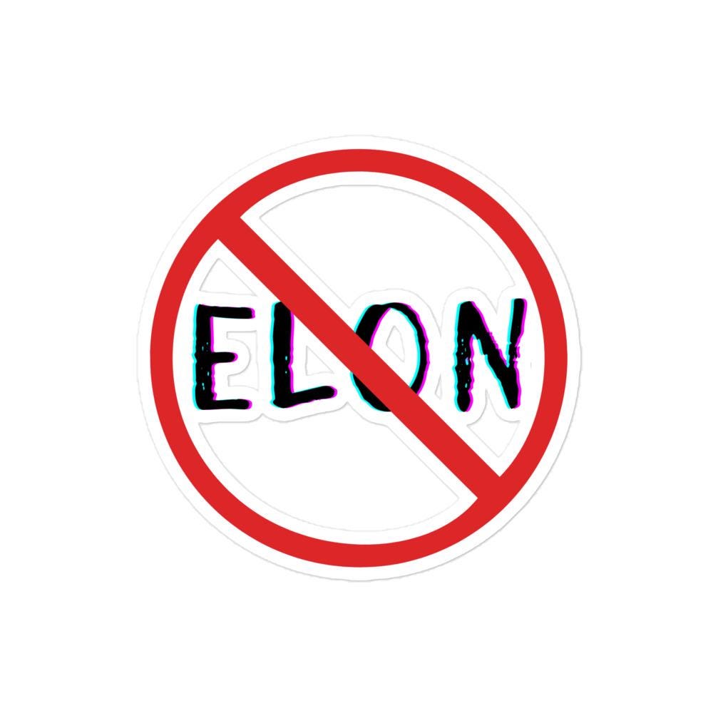 Anti-Elon Musk sticker Red