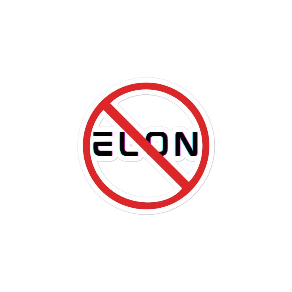 Anti-Elon Musk sticker Red 2