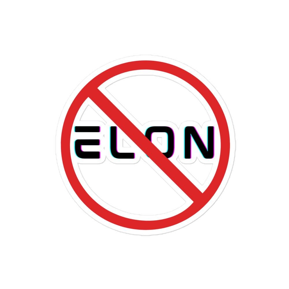 Anti-Elon Musk sticker Red 2