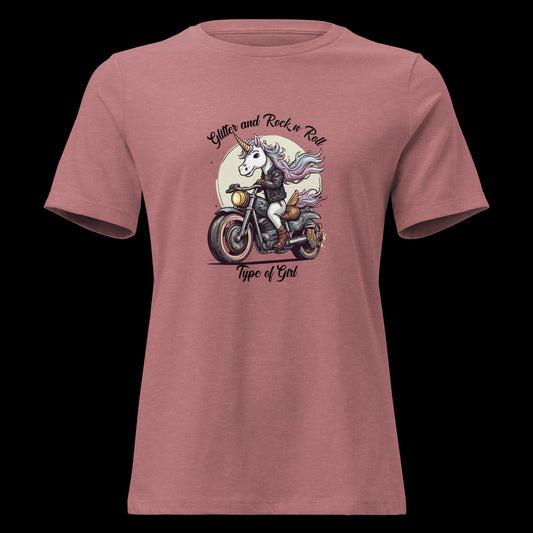 Glitter & Rock 'n' Roll Unicorn Tee - Women's Fit