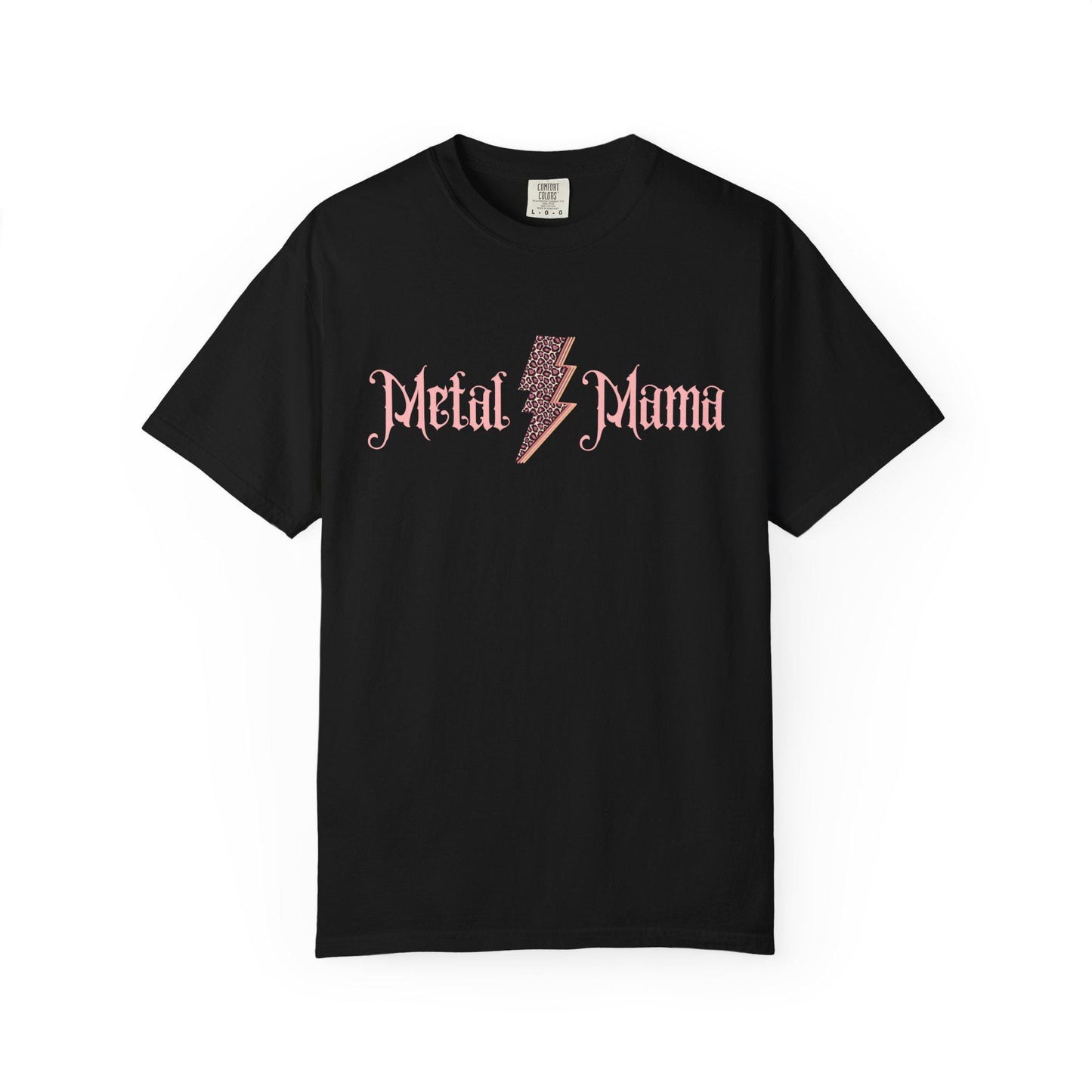 Metal Mama Graphic Tee Pink Leopard Bolt Edition