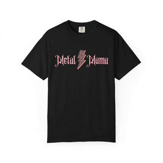 Metal Mama Graphic Tee Pink Leopard Bolt Edition